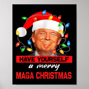 Póster Funny Santa Trump se tiene una feliz Navidad