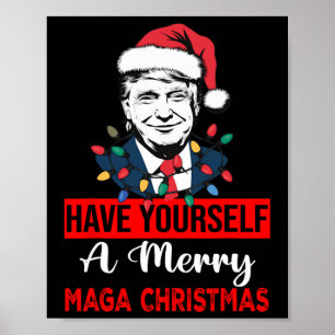 Póster Funny Santa Trump se tiene una feliz Navidad