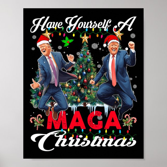 Póster Funny Santa Trump se tiene una feliz Navidad (Frente)