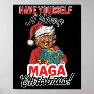 Póster Funny Santa Trump se tiene una feliz Navidad