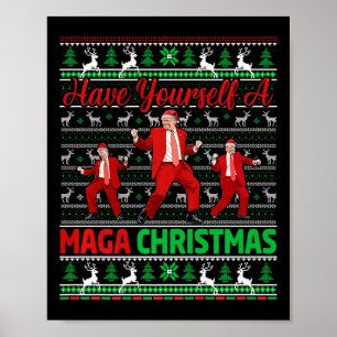 Póster Funny Santa Trump se tiene una feliz Navidad