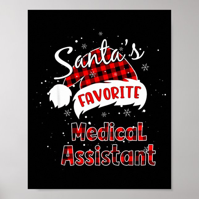 Póster Funny Santa's Favorite Medical Istant Christmas Pa (Frente)