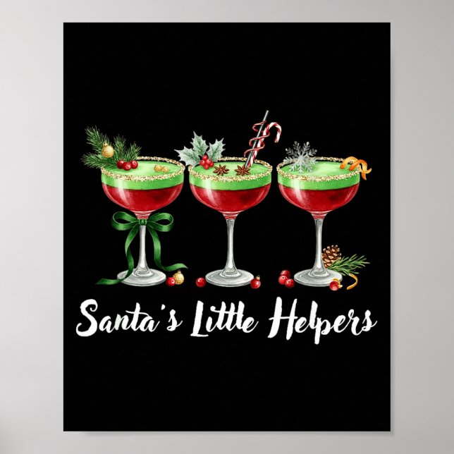 Póster Funny Santa's Little Helpers Tail Humor Holiday Xm (Frente)