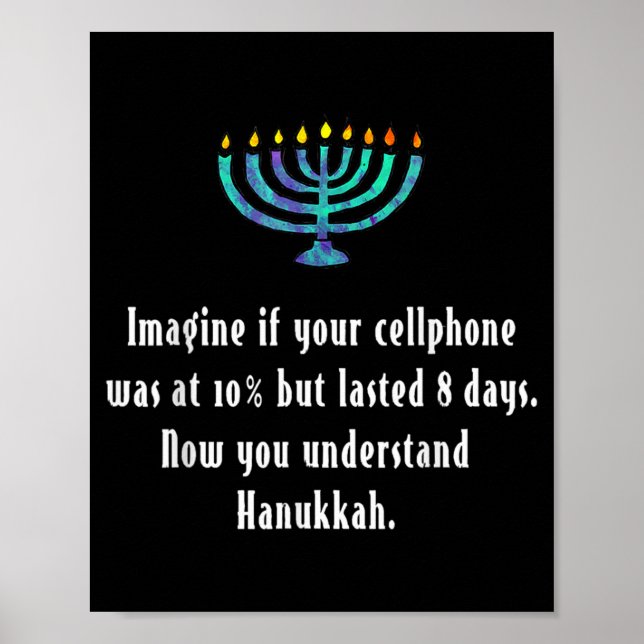 Póster Funny Sarcastic Hanukkah Chanukah Cellphone Quote  (Frente)