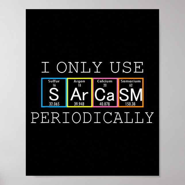 Póster Funny Saying I Only Use Sarcasm Periodically Men W (Frente)