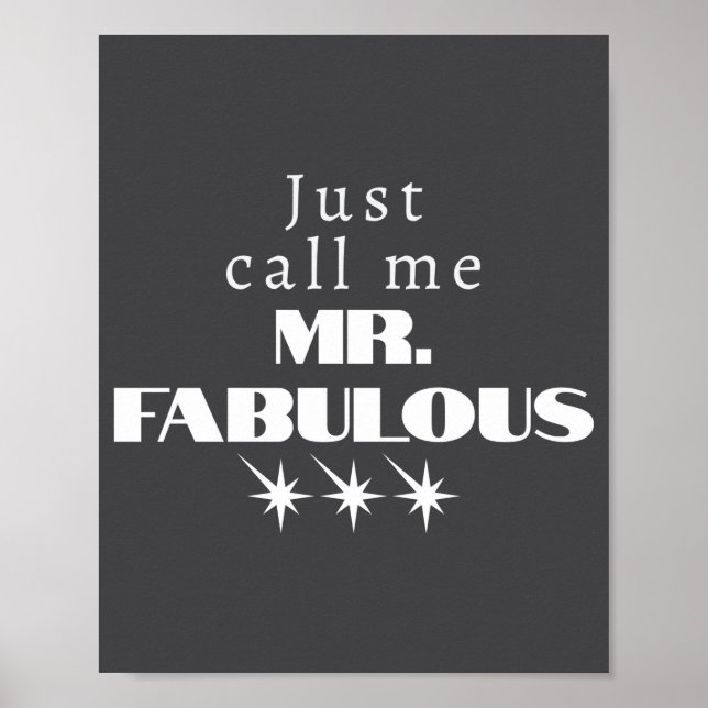 Póster Funny Saying Mr Fabulous Descriptive  (Frente)