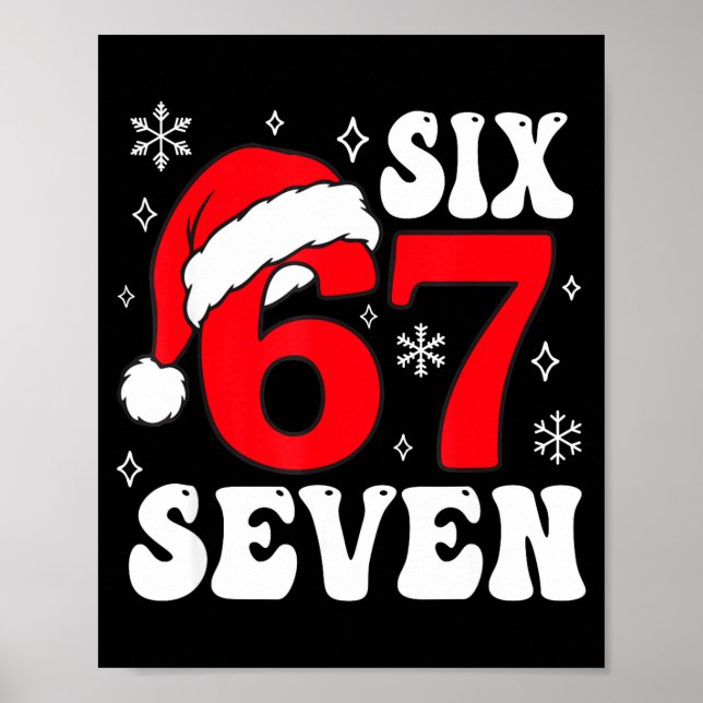 Póster Funny Saying Six Seven Christmas 67 Meme Xmas Boys (Frente)