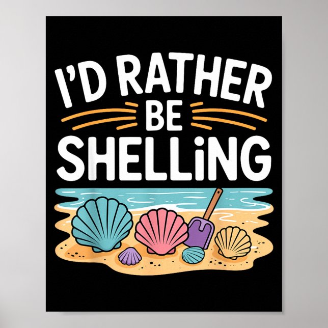 Póster Funny Seashell Design For Men Women Sea Shell Seas (Frente)