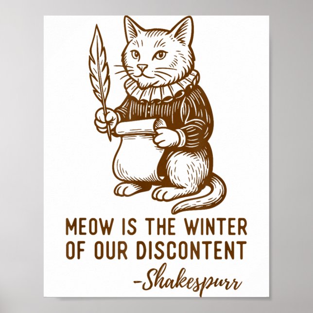 Póster Funny Shakespeare Quote Cat Shakespurr  (Frente)