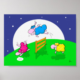 Póster Funny Sheep Counting Poster