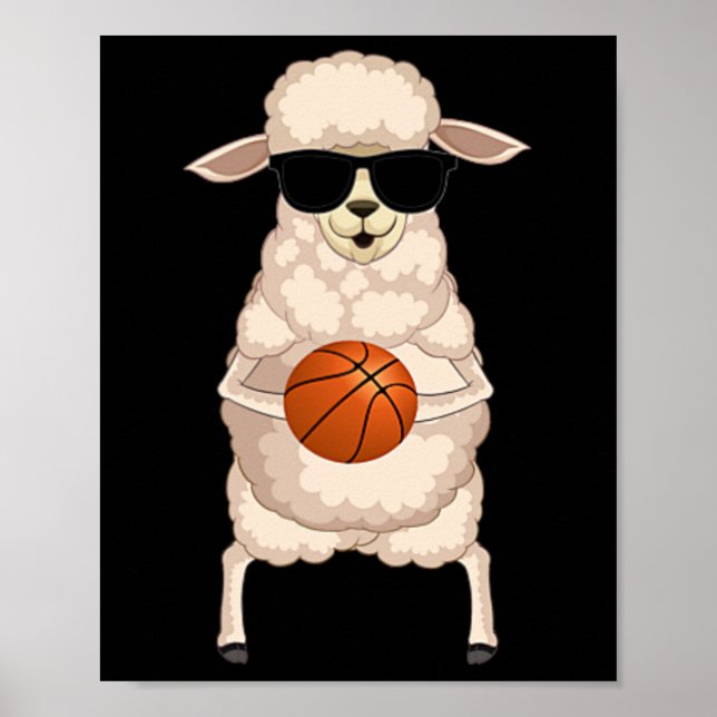 Póster Funny Sheep Lamb Wearing Sungles Playing Sketll  (Frente)