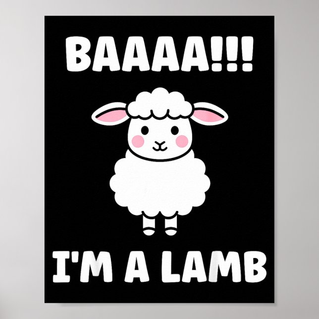 Póster Funny Sheep Quote Baaah I'm A Lamb  (Frente)