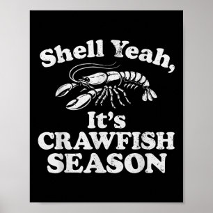 Póster Funny Shell sí es temporada de langostinos retro C