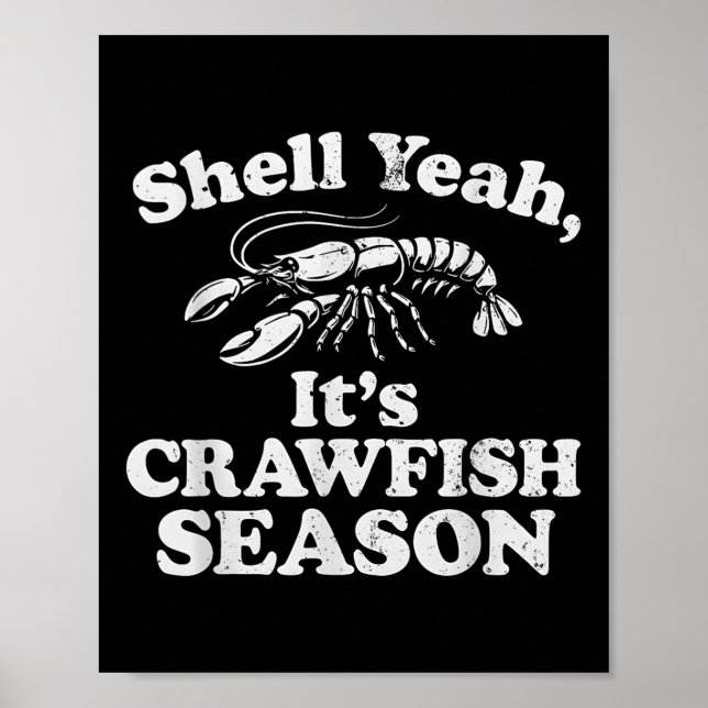 Póster Funny Shell sí es temporada de langostinos retro C (Frente)
