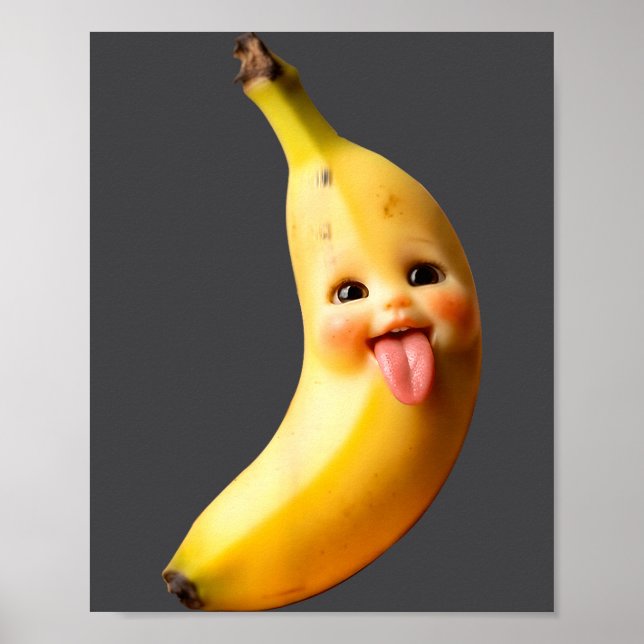 Póster Funny Silly Ai Banana Gen Z Meme Brainrot Humor To (Frente)