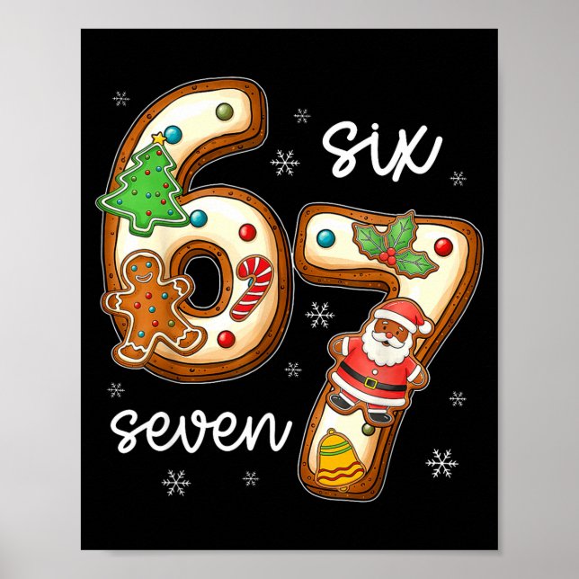 Póster Funny Six Seven 67 Gingerbread Christmas Boys Xmas (Frente)