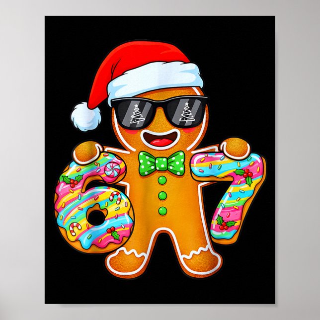 Póster Funny Six Seven 67 Gingerbread Christmas Boys Xmas (Frente)