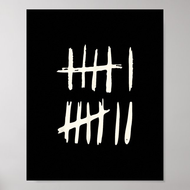 Póster Funny Six Seven 67 Meme Tally Marks 6 7 Numbers  (Frente)