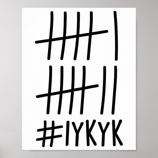 Póster Funny Six Seven 67 Meme Tally Marks If You Know Yo (Frente)