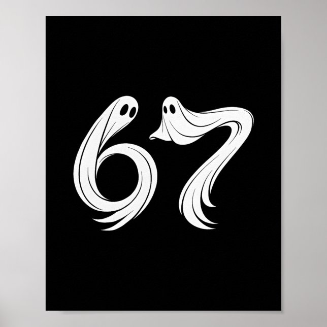 Póster Funny Six Seven 6 7 Meme 67 Design Ghost Halloween (Frente)