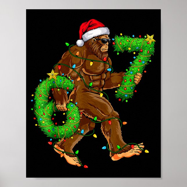 Póster Funny Six Seven 6 7 Meme Bigfoot Christmas Shirts  (Frente)