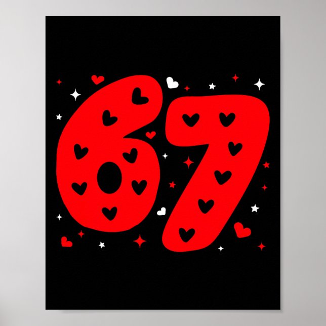 Póster Funny Six Seven 6 7 Meme Gen Alpha Slang 6 7 Valen (Frente)