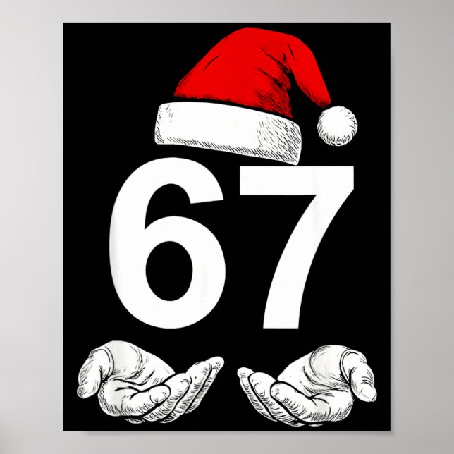 Póster Funny Six Seven 6 7 Meme Gen Alpha Slang Christmas (Frente)