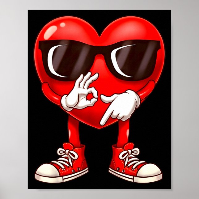 Póster Funny Six Seven 6 7 Meme Heart Valentines Day Men  (Frente)