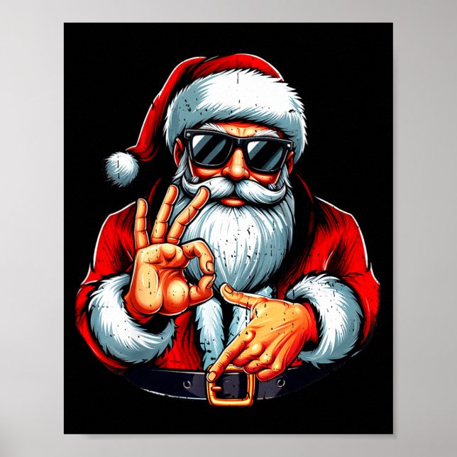 Póster Funny Six Seven 6 7 Meme Santa Christmas Shirt Men (Frente)