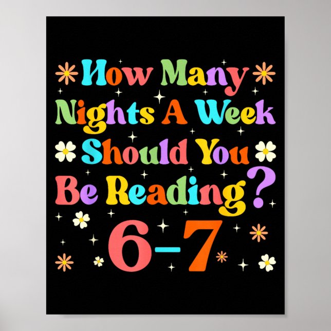Póster Funny Six Seven 6 7 Meme Teacher Design Reading 6- (Frente)