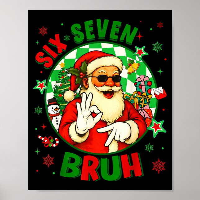 Póster Funny Six Seven Bruh Santa Meme 67 Christmas Boy G (Frente)