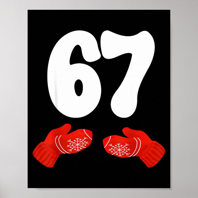 Póster Funny Six Seven Christmas Pajamas Meme Gen Alpha 6 (Frente)