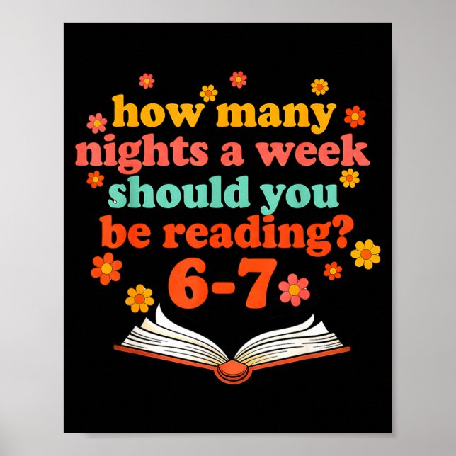 Póster Funny Six Seven Meme 6 7 Teacher Book Reading 6 7  (Frente)