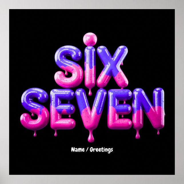 Póster Funny Six Seven Meme Gen Alpha Guay Viral Style (Frente)