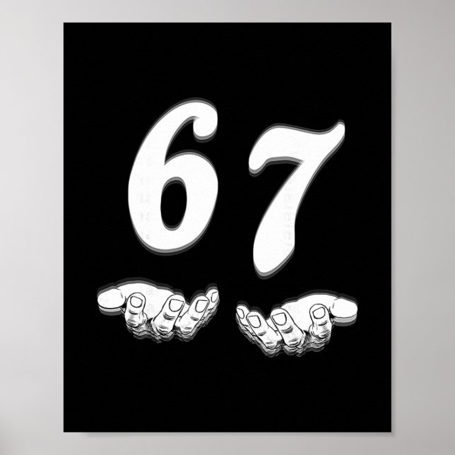 Póster Funny Six Seven Meme Hands Gesture Gen Alpha Slang (Frente)