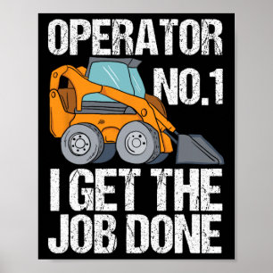 Póster Funny Skid Steer Daddy Funny Fathers Day Gift