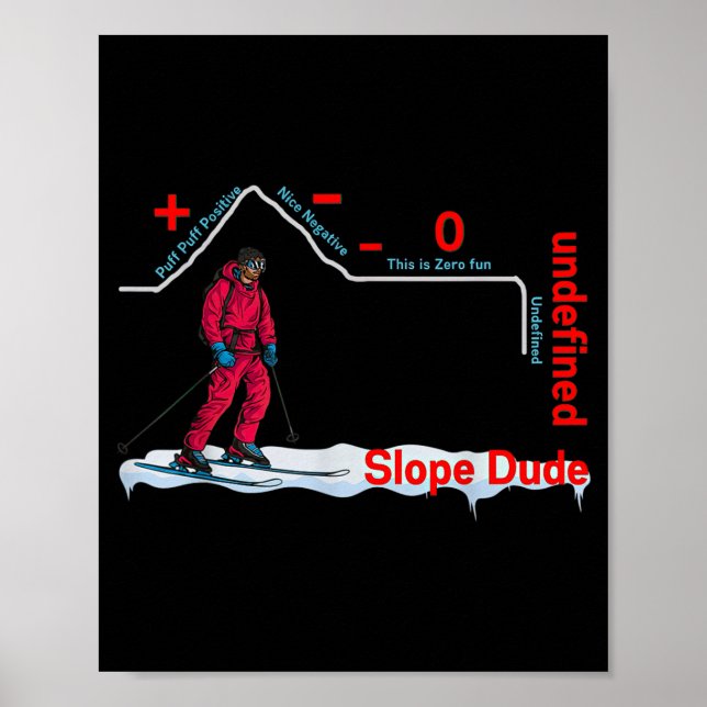 Póster Funny Slope Dude Algebra Geometry Middle School Ma (Frente)