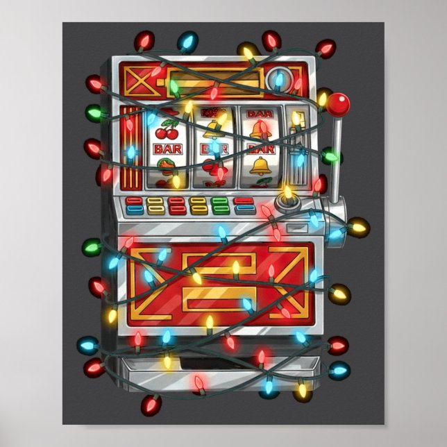 Póster Funny Slot Machine Christmas Graphics Lights Lover (Frente)