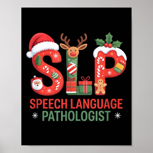 Póster Funny Slp Christmas Speech Language Pathologist Ho (Frente)
