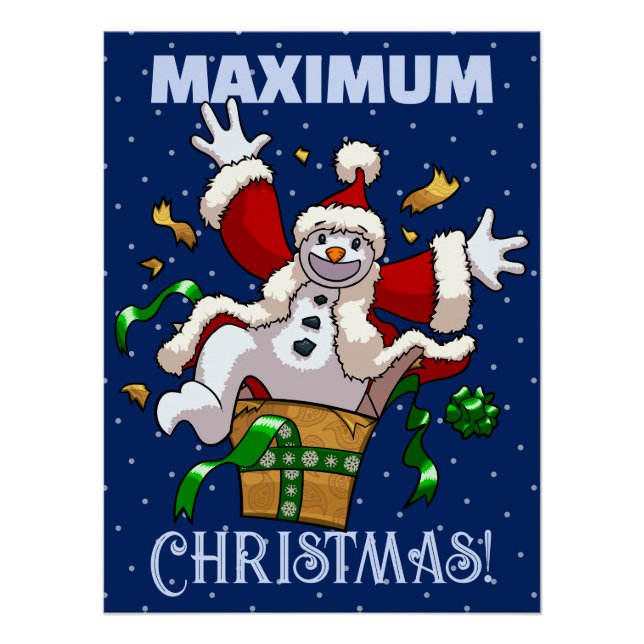 Póster Funny Snowman Maximum Christmas Surprise Cartoon (Anverso)