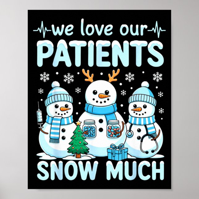 Póster Funny Snowman Nurse Christmas Winter Holiday Healt (Frente)