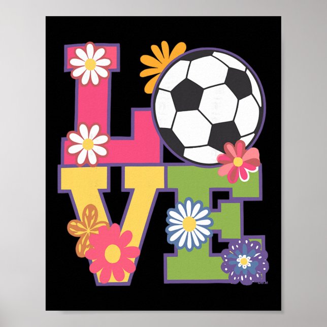 Póster Funny Soccer Art For Women Girls Soccer Player Soc (Frente)