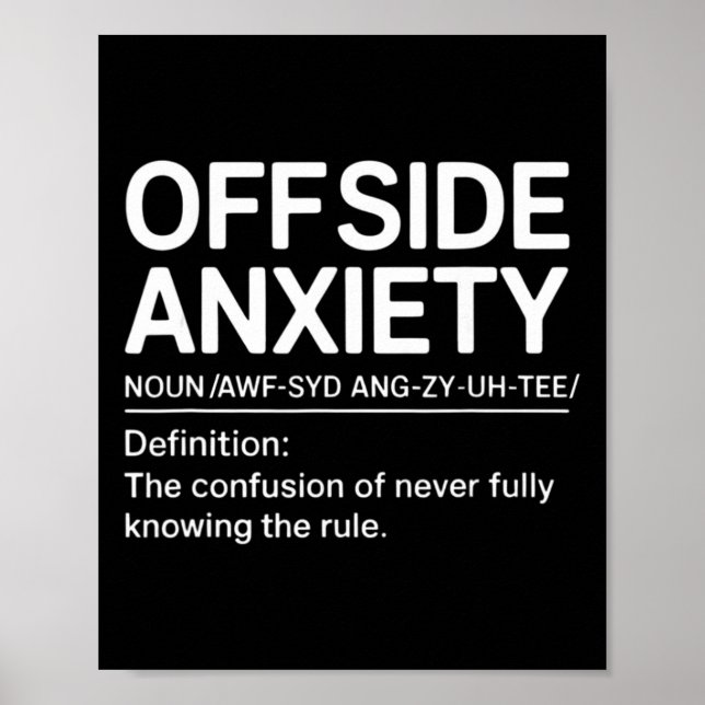Póster Funny Soccer Definition Soccer Player Coach Offsid (Frente)