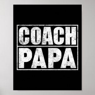 Póster Funny Soccer Football Entrenador de Baloncesto Pap