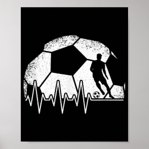 Póster Funny Soccer Heartbeat Soccer Player