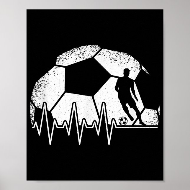 Póster Funny Soccer Heartbeat Soccer Player (Frente)