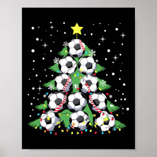 Póster Funny Soccer Player Xmas enciende a Navidades de f