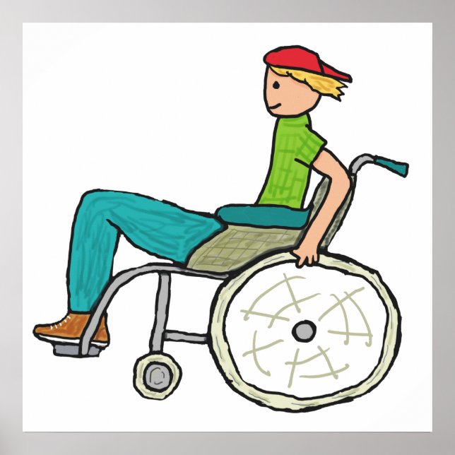Póster Funny Speedy Wheelchair User (Frente)