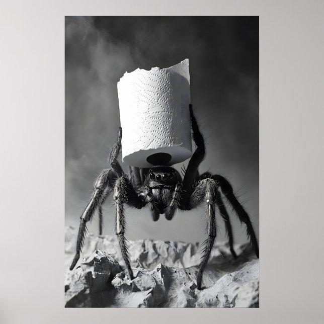 Póster Funny Spider Toilet Paper Roll Bathroom Art Print (Frente)