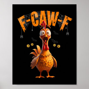 Póster Funny Spider Web Chicken F-caw-f